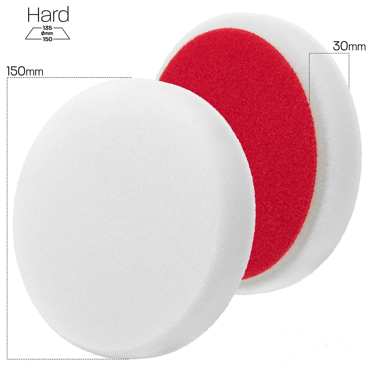 Menzerna - Hard Cut Pad Standard - 150 mm - weiß