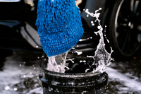 Nuke Guys - Chenille Waschhandschuh blau