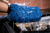 Nuke Guys - Chenille Waschhandschuh blau