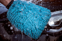 Nuke Guys - Chenille Waschhandschuh - hellblau
