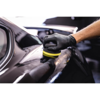 Garage Freaks - Medium Cut - medium hand polishing sponge, Ø 90/50 mm black/yellow