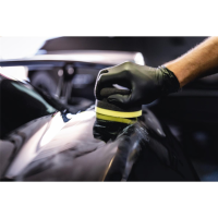 Garage Freaks - Medium Cut - medium hand polishing sponge, Ø 90/50 mm black/yellow