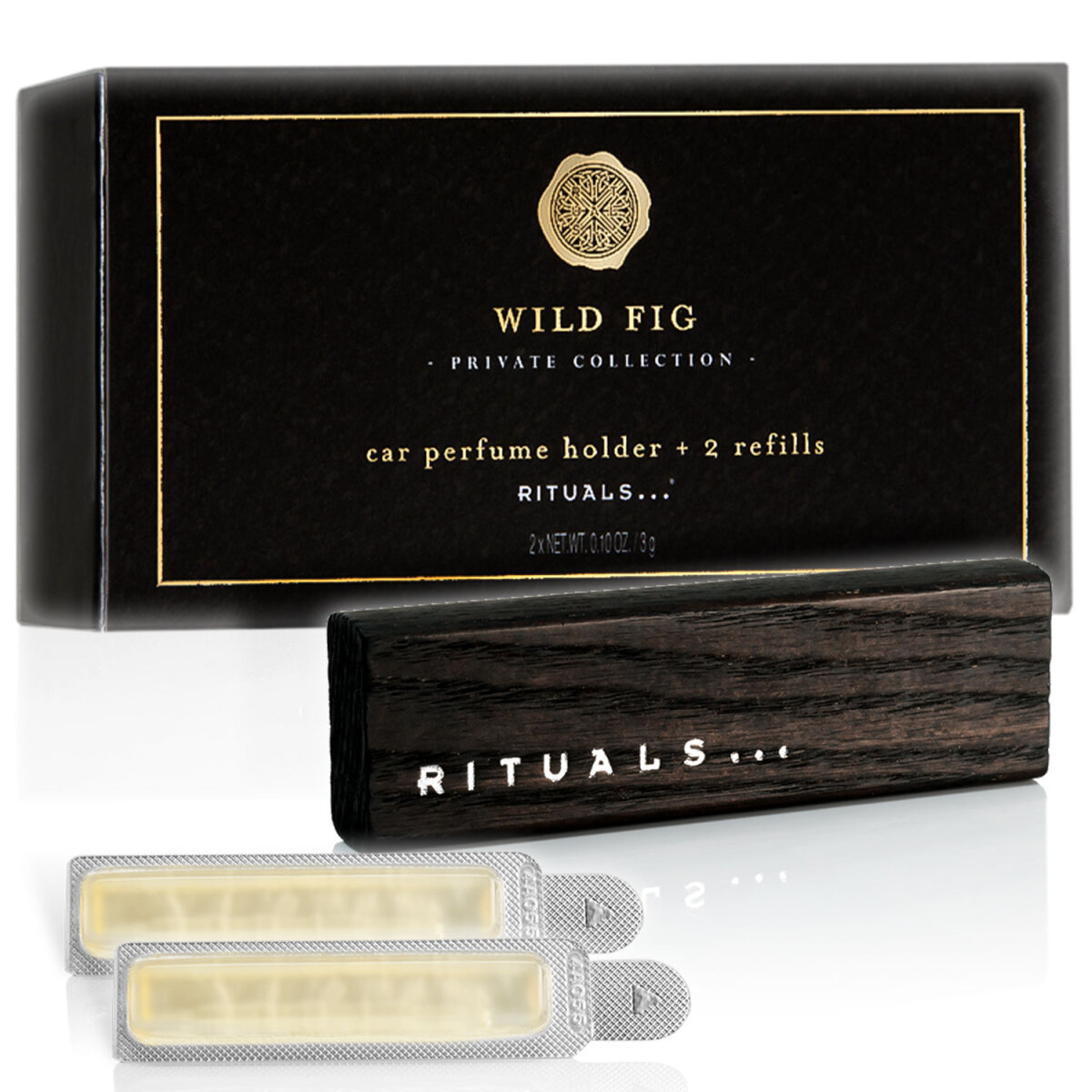 Rituals - Autoparfum 2x 3g + Holzhalterung WILD FIG PRIVATE COLLECTION