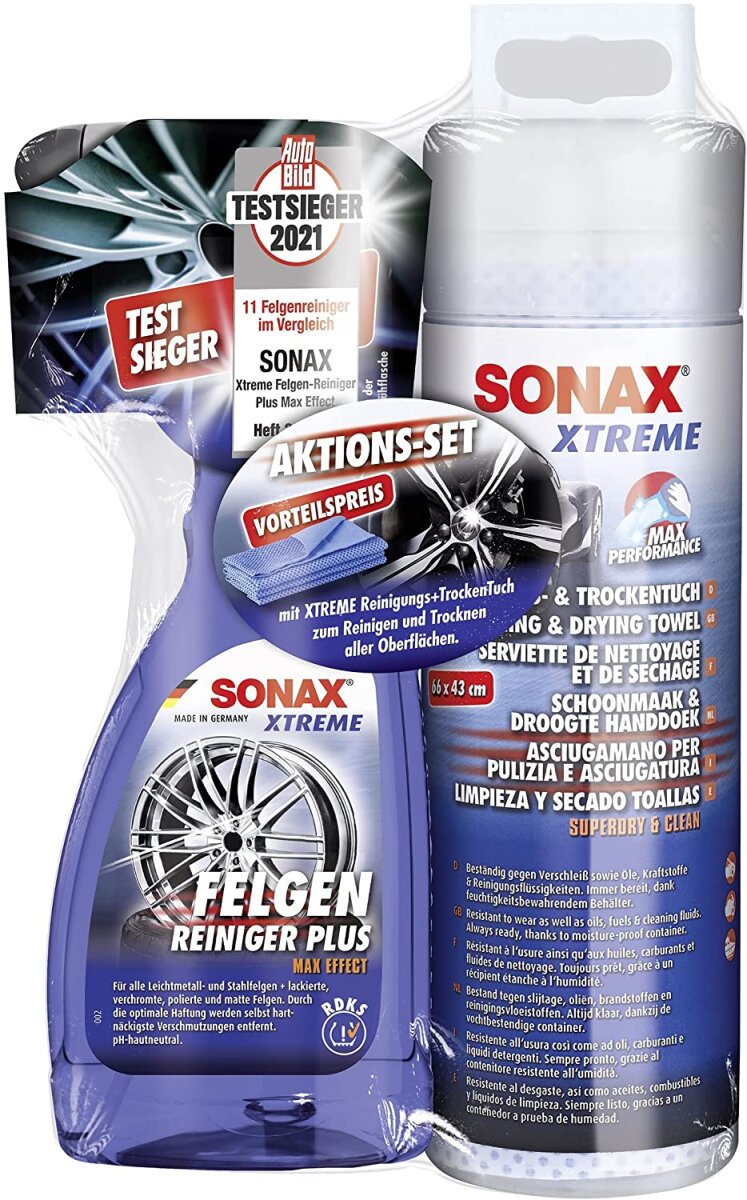 SONAX XTREME FelgenReiniger + XTREME Reinigungs+TrockenTuch AktionsSet
