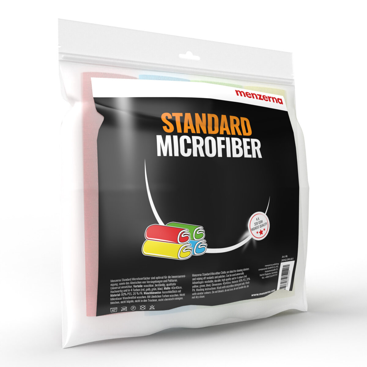 Menzerna - 4er Pack Standard Mikrofasertuch Set - 320 GSM