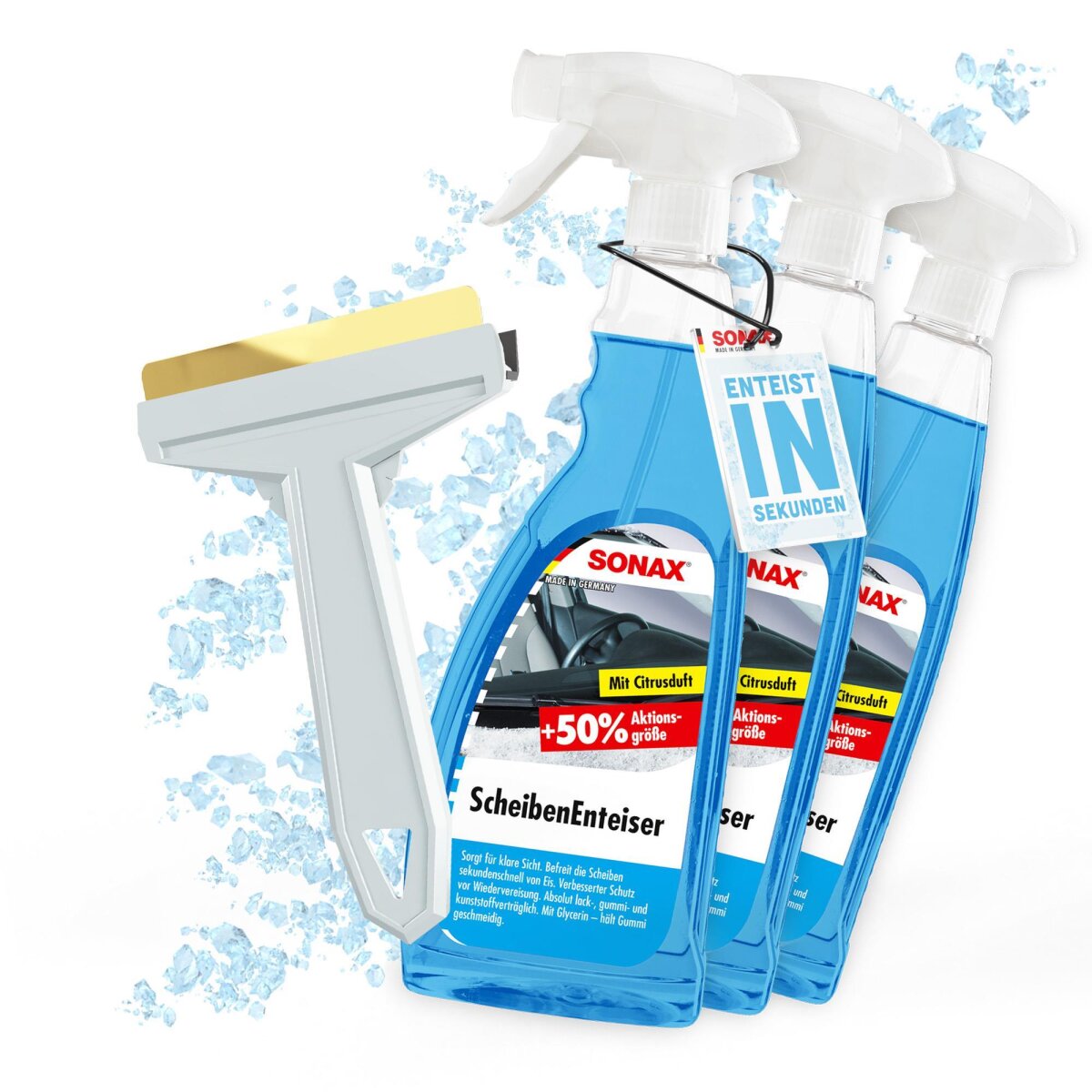 Sonax Scheibenenteiser 750 ml 3x + Murska Eiskratzer 1x