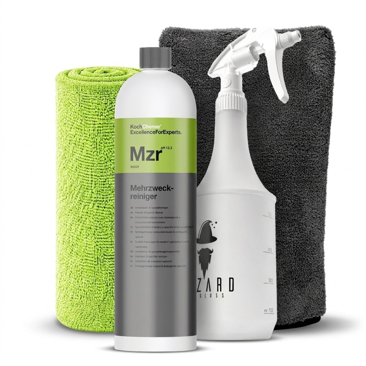 Koch Chemie MZR Mehrzweckreiniger 1L Set + WoG Sprühflasche 1L und Zubehör